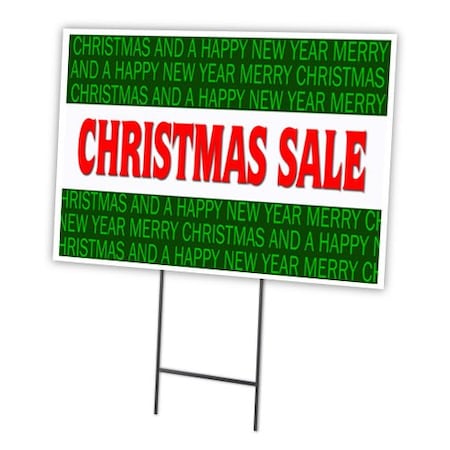 Christmas Sale Yard Sign & Stake Outdoor Plastic Coroplast Window
